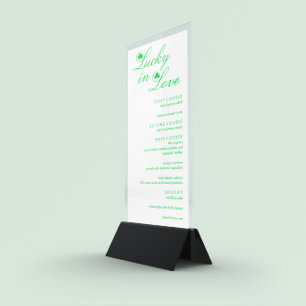 Glück bei Liebe Hochzeit Menükarte