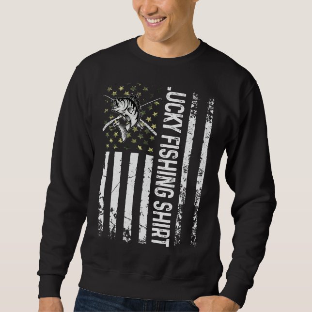 Glück beim Fischen für den Menschen Sweatshirt (Vorderseite)