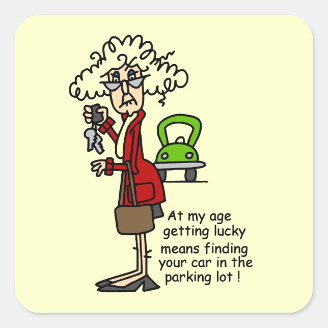 Glück beim Spaß Quadratischer Aufkleber (Vorderseite)