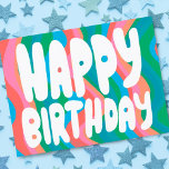 GLÜCK BIRTHDAY Groovy Bubble Letters CUSTOM Bday Postkarte<br><div class="desc">Handgemachte Karte für Sie! Passen Sie mit Ihrem eigenen Text an oder ändern Sie die Farben. Karo meinen Shop für viel mehr Farben und Designs oder lass mir wissen,  wenn Sie etwas Sonderanfertigungen wollen!</div>