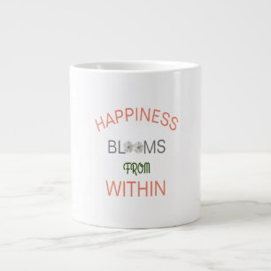 Glück blüht in inspirierendem Zitat Jumbo-Tasse