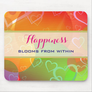 Glück blüht von innen - farbenfrohe Herzen Mousepad