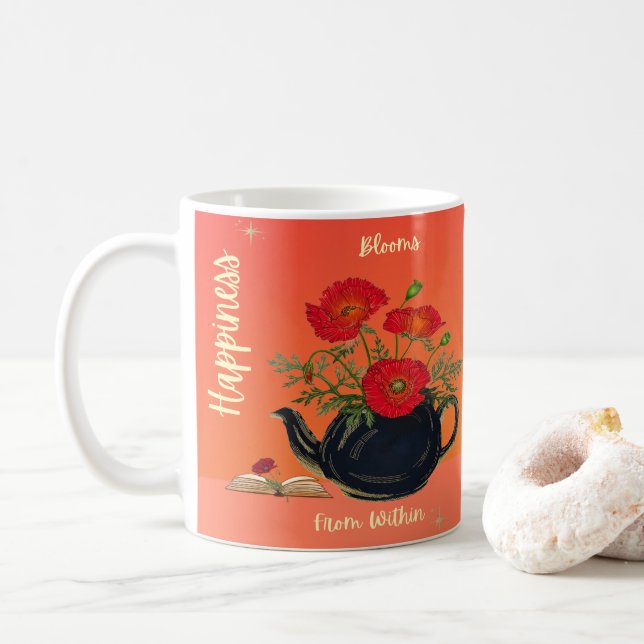Glück blüht von innen kaffeetasse (Mit Donut)