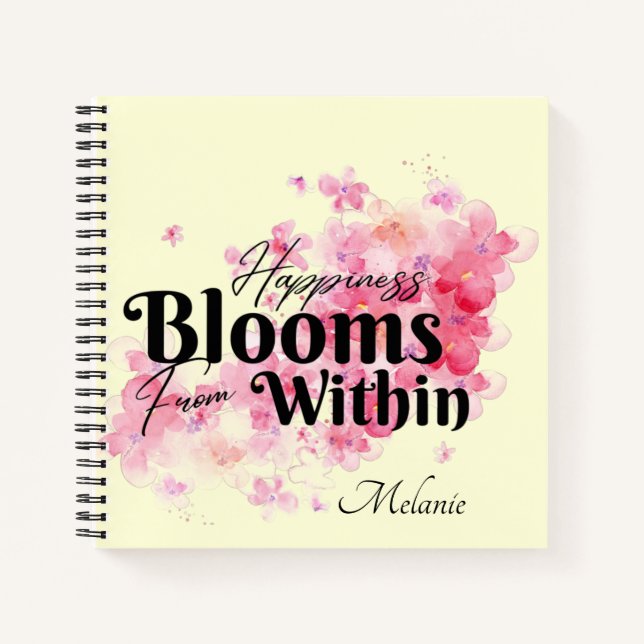 Glück blüht von innen notizbuch (Vorderseite)