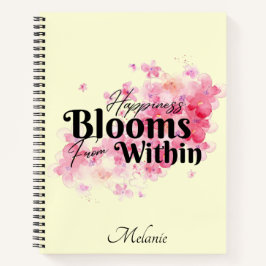 Glück blüht von innen notizbuch