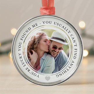 Glück, dass du mich Liebe ein paar Jahrestag Foto Ornament Aus Metall