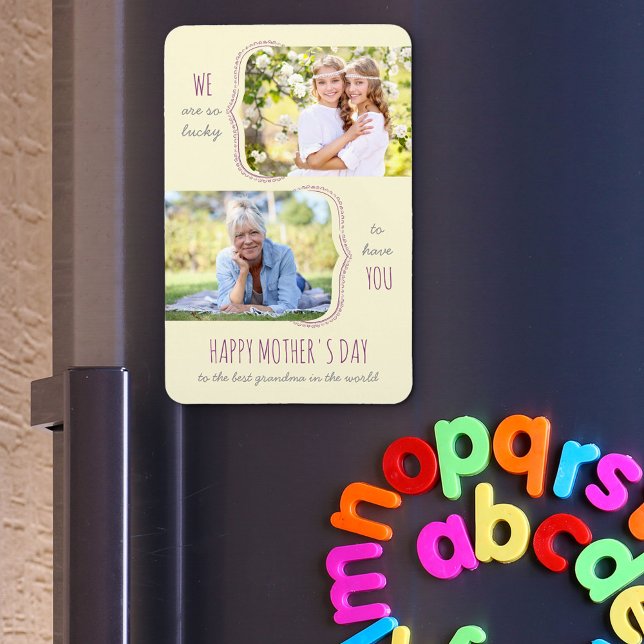 Glück, dass Sie Grandma 2 Foto Muttertag haben Magnet (Von Creator hochgeladen)