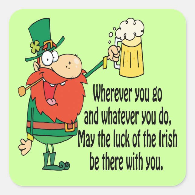 Glück der Iren Quadratischer Aufkleber (Vorderseite)