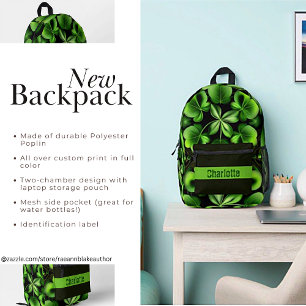 Glück der Iren Vier-Blatt-Klee-Rucksack Bedruckter Rucksack