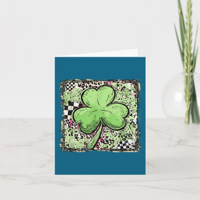 Glück der Kacheln St. Patrick's Day Leopard Glücks Karte (Vorderseite)