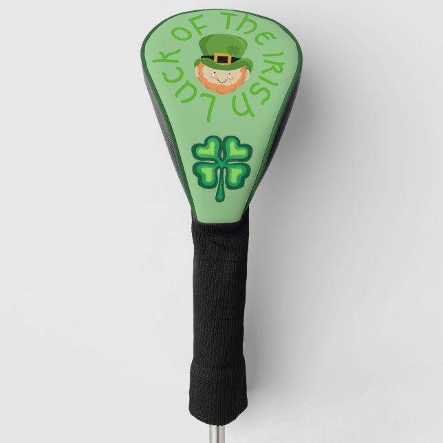 Glück des irischen Leprechaun und Kleeblatts Golf Headcover (Vorderseite)