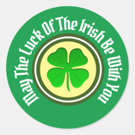 Glück des irischen Shamrock-Rundklebers Runder Aufkleber