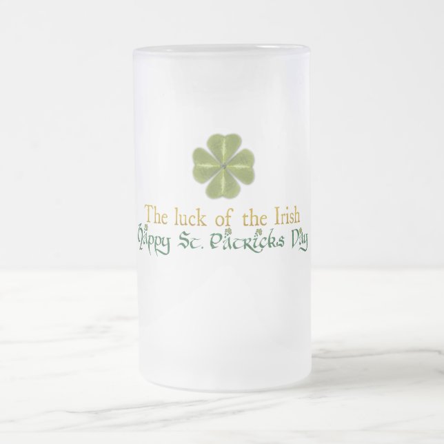 Glück des irischen Stein Mattglas Bierglas (Mittel)