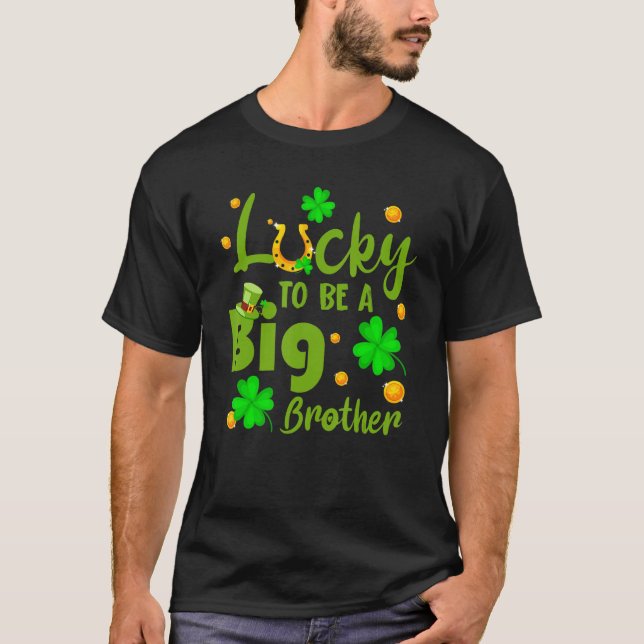 Glück, ein großer Bruder St Patrick's Day Gender z T-Shirt (Vorderseite)