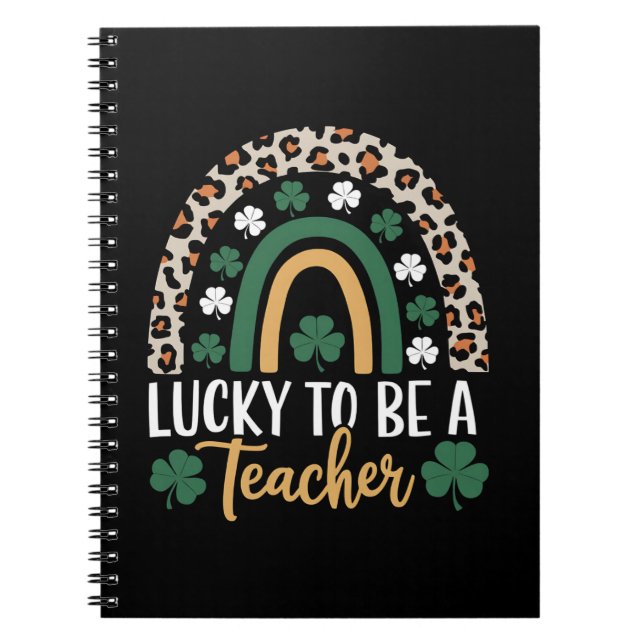 Glück, ein Lehrer zu sein, Regenbogen St. Patrick' Notizblock (Vorderseite)