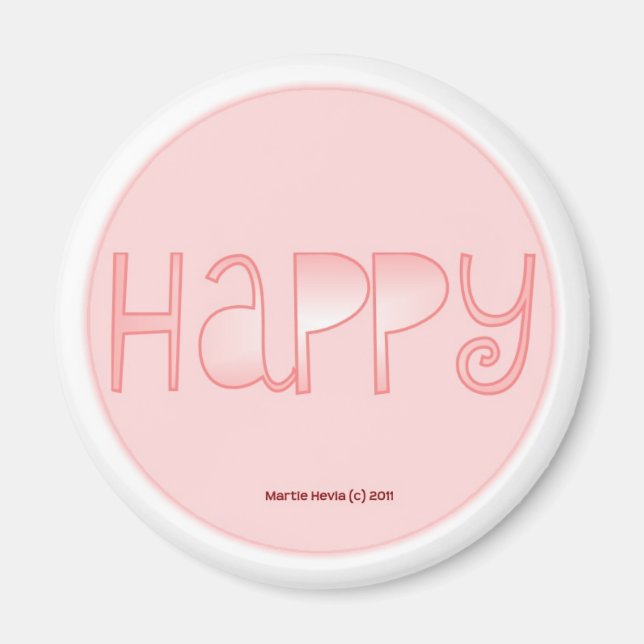Glück - Ein positives Wort Magnet (Vorne)