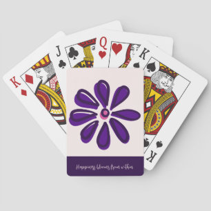 Glück erblüht von innen - Indigo-Blüte Spielkarten