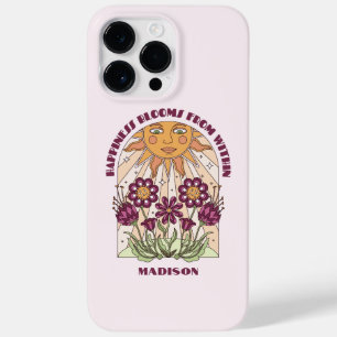 Glück erblüht von innen Retro Personalisiert Case-Mate iPhone 14 Pro Max Hülle