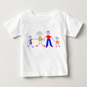 Glück, Familie, Cartoon Baby T-shirt