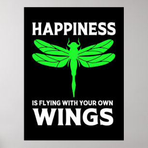 Glück fliegt mit Libellen Poster
