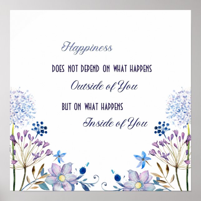 Glück fühlt sich gut Verse Poster (Vorne)