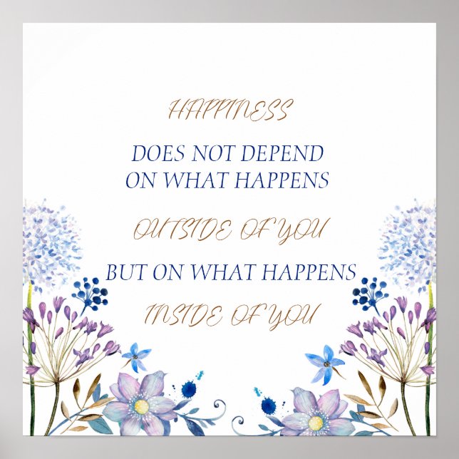 Glück fühlt sich gut Verse Poster (Vorne)