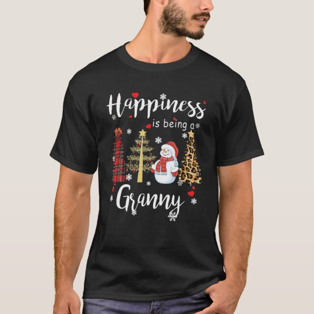 Glück für Frauen ist ein großartiger Weihnachtsbau T-Shirt (Vorderseite)