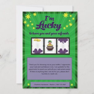 Glück für Ihren Karteninhaber für Referenzen Einladung