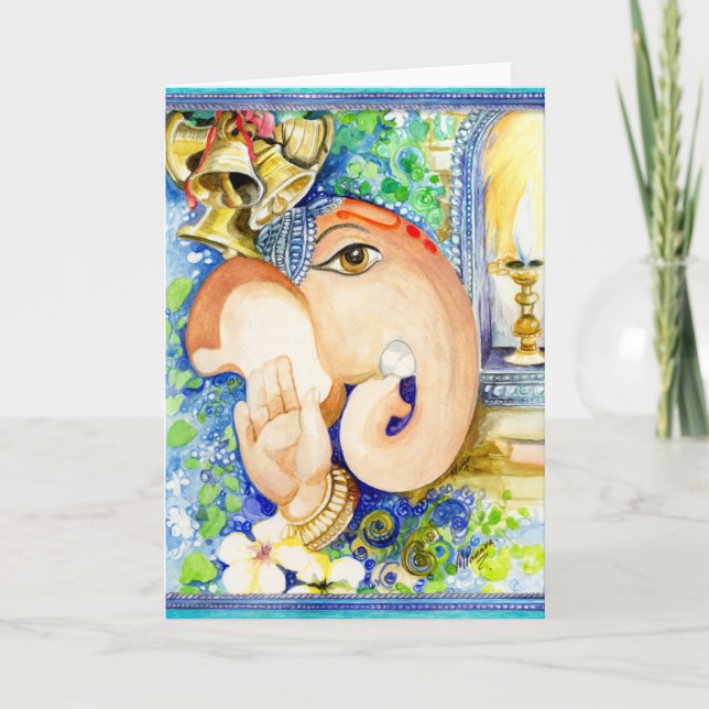 Glück Ganesh Diwali Karte (Vorderseite)
