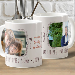 Glück gehabt, dass du da bist 2 Foto Vatertag Kaff Kaffeetasse