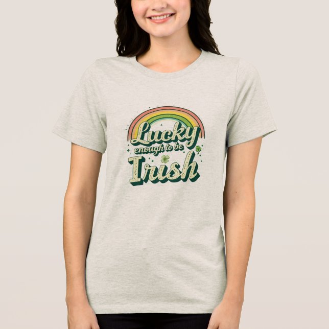 Glück genug, um irisch zu sein Tri-Blend shirt (Vorderseite)