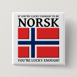 Glück genug, um Norsk-Button-Abzeichen zu sein Button