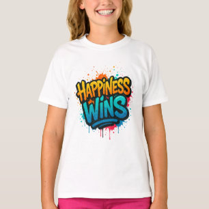 Glück gewinnt Graffiti-Design T-Shirt