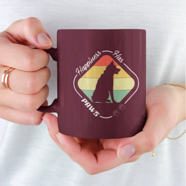 Glück hat Paws-Design Zweifarbige Tasse (Von Creator hochgeladen)