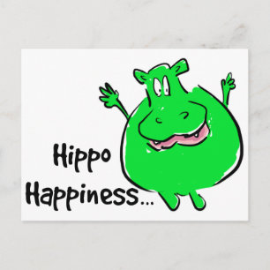 Glück Hippo - Postkarte