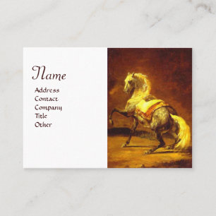 GLÜCK-HORSE-Monogramm Platin-Metallisch Visitenkarte