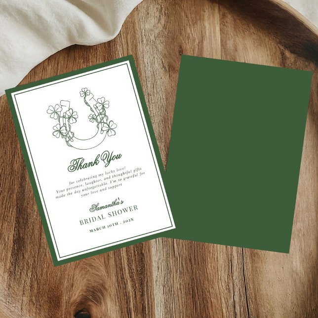 Glück im Liebe Kleeblatt Hufeisen Brautparty Dankeskarte (Von Creator hochgeladen)