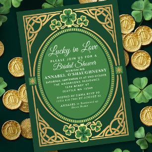Glück im Liebes-Celtic-St.-Patrick-Brautjunggesell Einladung