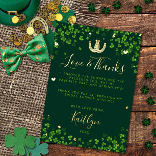 Glück im Liebes St. Patrick's Day Brautparty Echt Folieneinladung