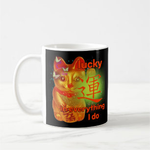 Glück in allem, was ich tue Maneki Neko Glückskatz Kaffeetasse