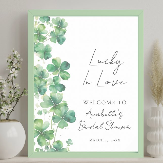 Glück in der Liebe Brautparty Begrüßungszeichen Poster (Lucky In Love Bridal Shower Welcome Sign)