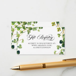 Glück in der Liebe Brautparty Grünes Kleeblatt Begleitkarte