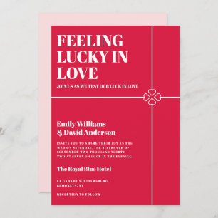 Glück in der Liebe Crimson Red Wedding Einladung