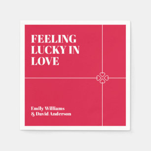 Glück in der Liebe Crimson Red Wedding Serviette