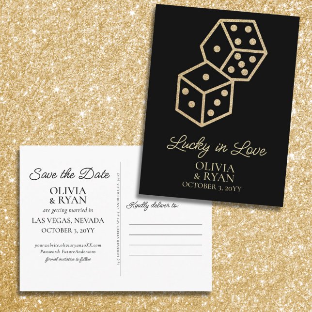Glück in der Liebe Gold Hochzeit Speichern Sie das Postkarte (Von Creator hochgeladen)