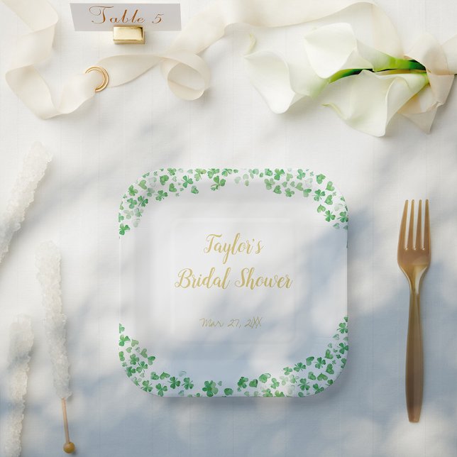 Glück in der Liebe Green St. Patrick's Day Brautpa Pappteller (Von Creator hochgeladen)