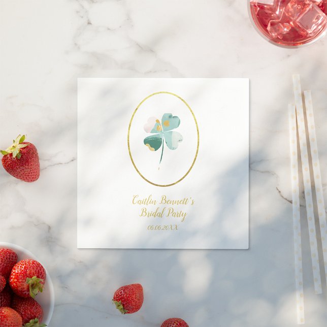 Glück in der Liebe Green St. Patrick's Day Brautpa Serviette (Von Creator hochgeladen)