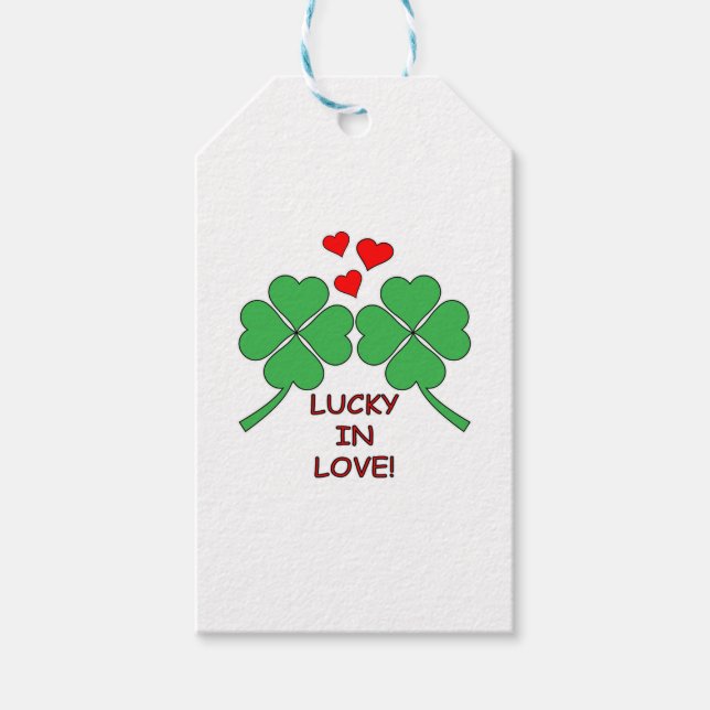Glück in der Liebe Herz klebrig Geschenkanhänger (Vorderseite)