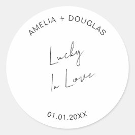 Glück in der Liebe Hochzeitsfeier Lottery Gefallen Runder Aufkleber