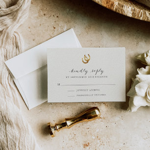 Glück in der Liebe Horseshoe Wedding RSVP Card